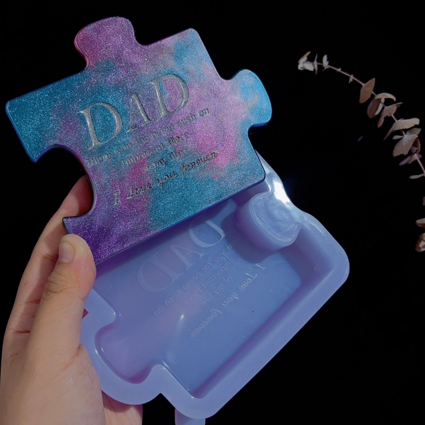 Handmade DAD Puzzle Ornaments Resin Mold
