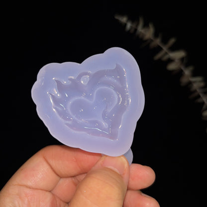 Handmade Flaming Heart Charm Resin Mold