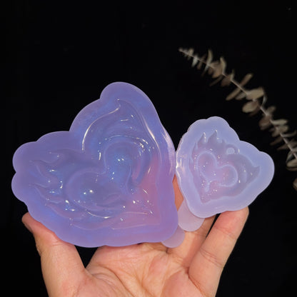 Handmade Flaming Heart Charm Resin Mold
