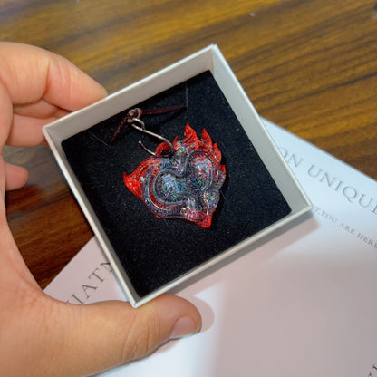 Handmade Flaming Heart Charm Resin Mold