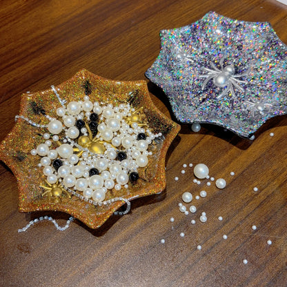 Handmade Spider Web Storage Tray Decorative Figurine Resin Mold