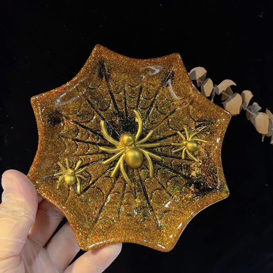Handmade Spider Web Storage Tray Decorative Figurine Resin Mold