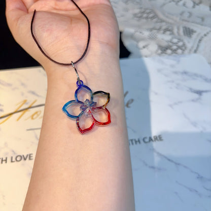 Molde de resina para colgante de flor hueca hecho a mano con agujero 