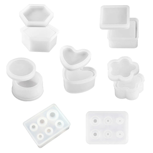 Hexagonal Heart Square Round Flower Ornament Box Molds