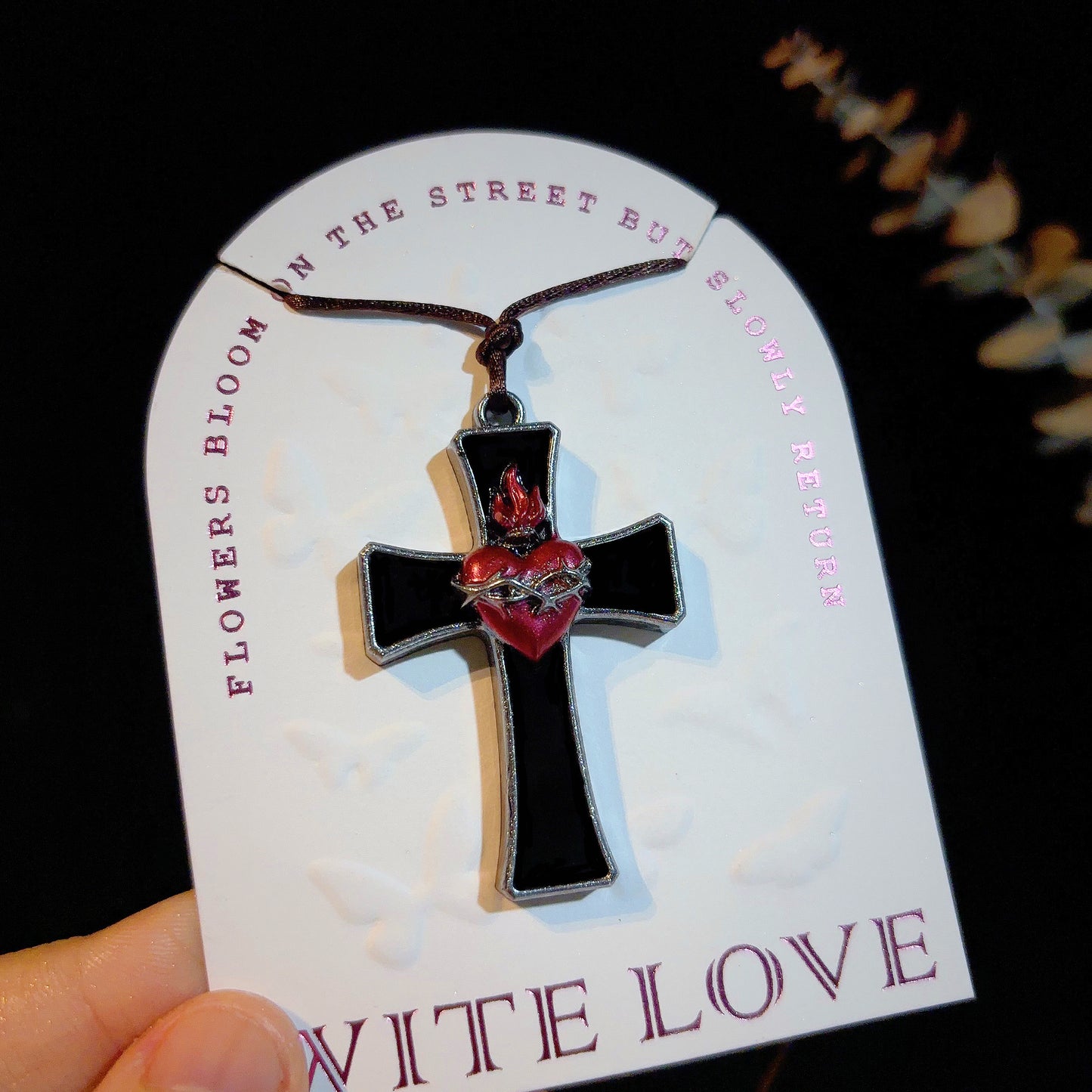 Handmade Dove & Sacred Heart Cross Pendant Resin Mold