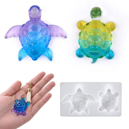 2-in-1 Cute Turtle Ornament Hanging Resin Mold
