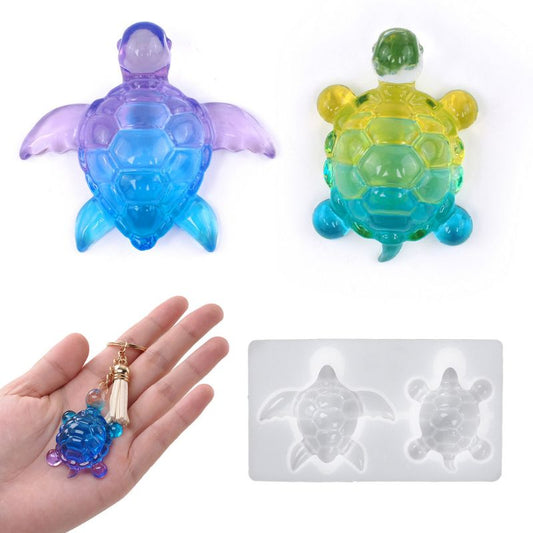 2-in-1 Cute Turtle Ornament Hanging Resin Mold