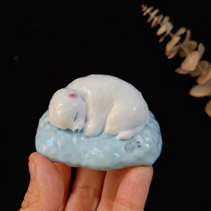 Handmade Cute Hibernating Polar Bear Ornament Resin Mold