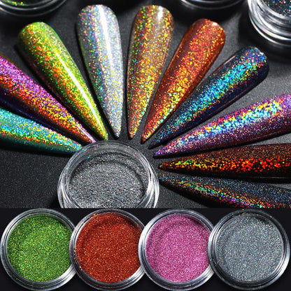 12 Colors Holographic Powder for Resin Set