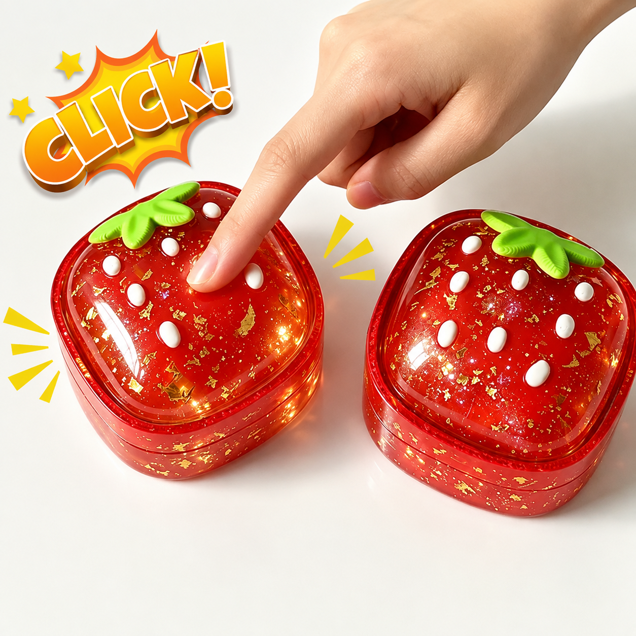 Handmade Cute Strawberry Box Fidget Clicker Toy Resin Mold【First-of-Its-Kind & Exclusive】