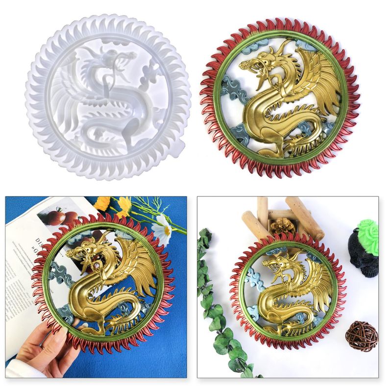Round Dragon Wall Hanging Resin Mold