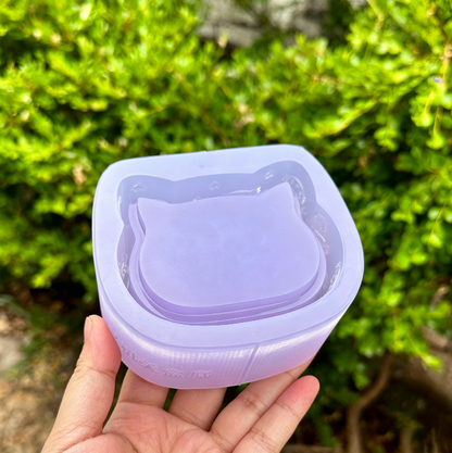 Handmade Cute Kawaii Cat Flip-Top Storage Box Resin Mold