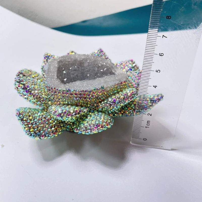 Handmade Cluster Crystal Diamond Lotus Flower Ornament Resin Mold