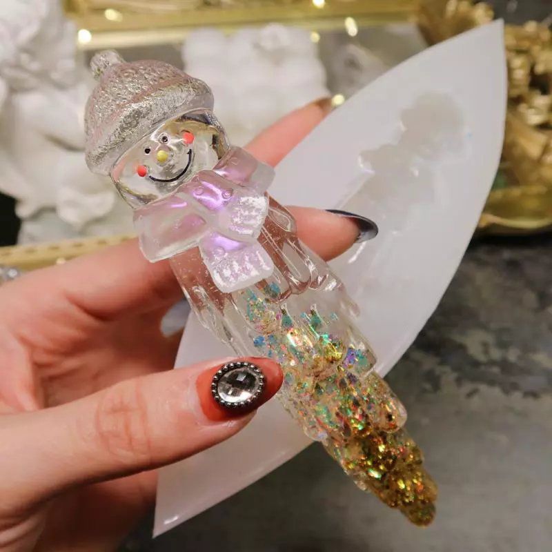 Handmade Crystal Snowman Icicle Ornament Christmas Tree Decoration