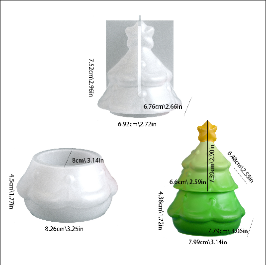 Santa Claus Christmas Tree Storage Jar Resin Molds