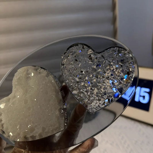 Handmade Crystal Cluster Inlay for Heart Shape Resin Mold