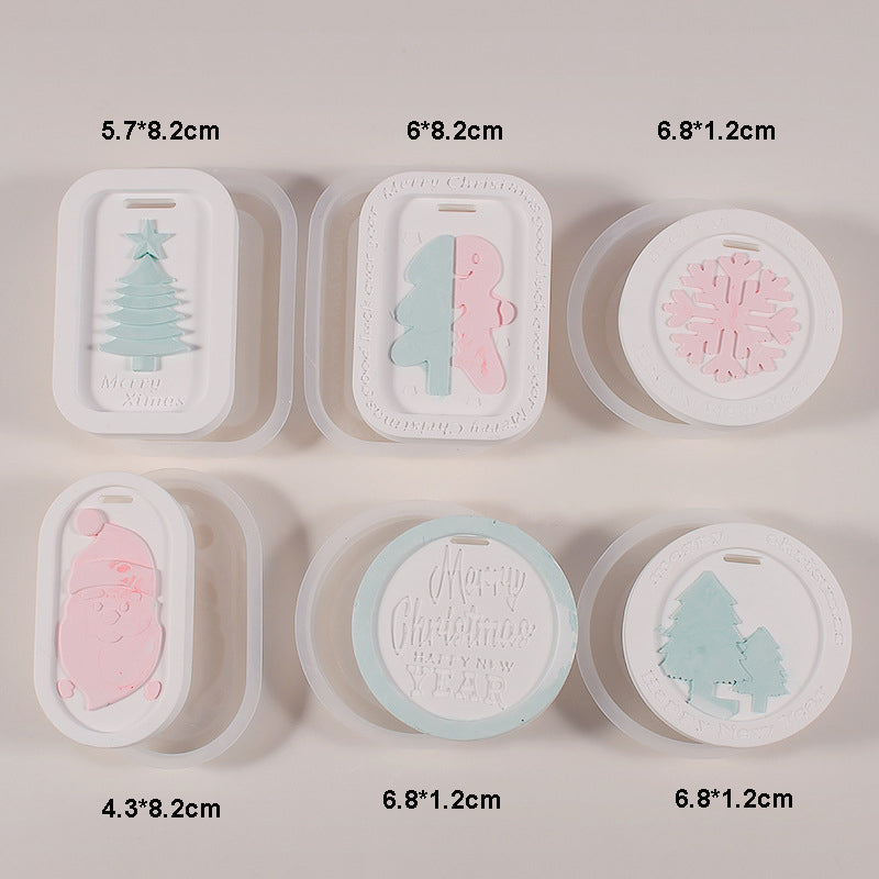 6pcs Christmas Hanging Decorations Resin Molds