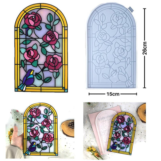 IntoResin Stained Glass Window Panel Decoration Hanging Resin Mold