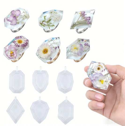 6pcs Crystal Jewelry Resin Molds