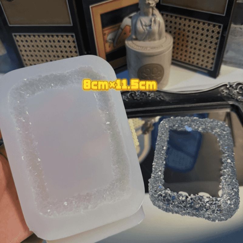 Handmade Crystal Cluster Edge Dish Storage Ornament Resin Mold