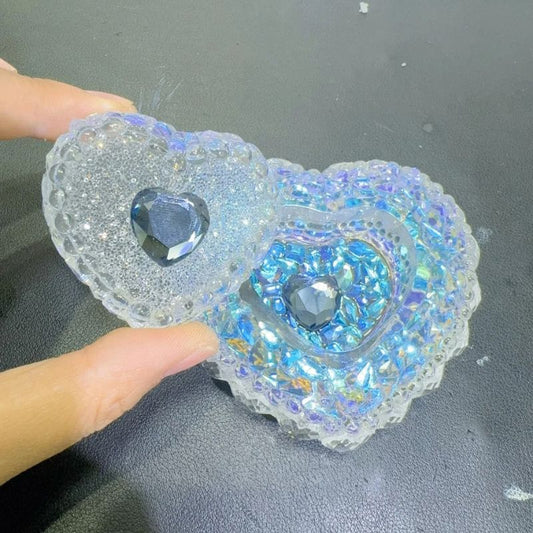 Handmade Diamond Heart Storage Jar Resin Mold