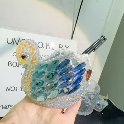 Handmade Diamond Elegant Swan Storage Jar Ornament Resin Mold