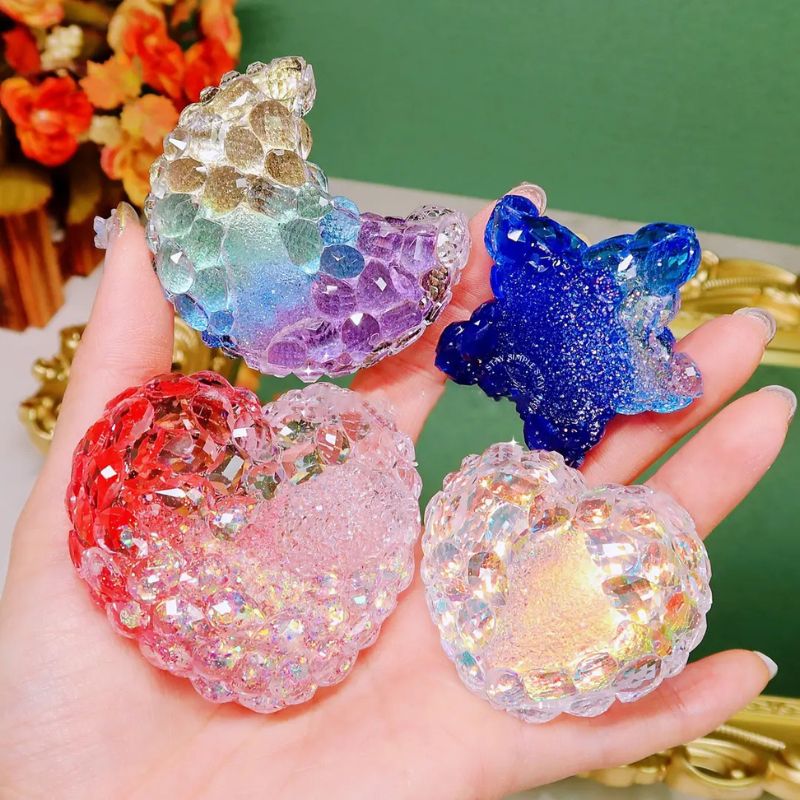4pcs Handmade Cluster Crystal Decoration Resin Molds