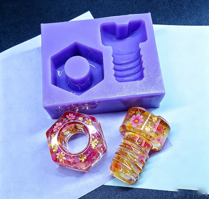 Handmade Nut, Bolt, Wrench & Hammer Mini Tool Ornament Resin Mold