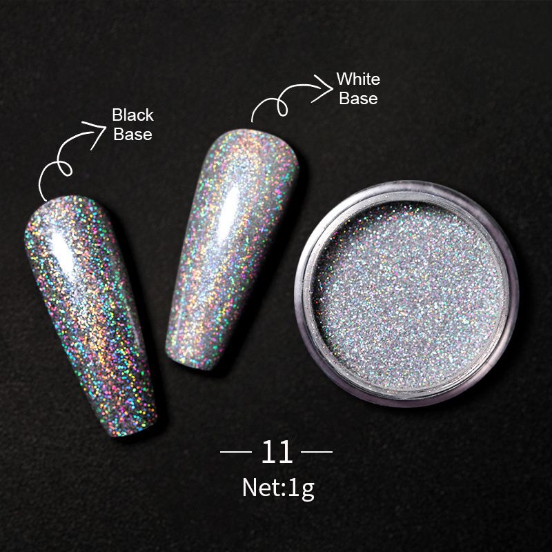 12 Colors Holographic Powder for Resin Set