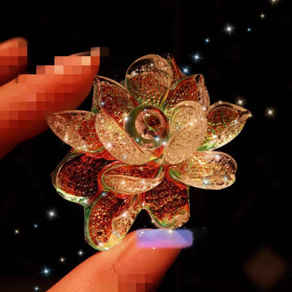 Handmade Crystal Lotus Flower Brooch Decoration Resin Mold