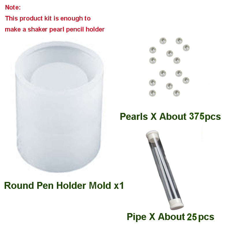 Pen Holder Resin Mold Kit Shaking Pearl Penl Holder