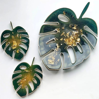 2pcs Tropical Leaves Tray Resin Mold