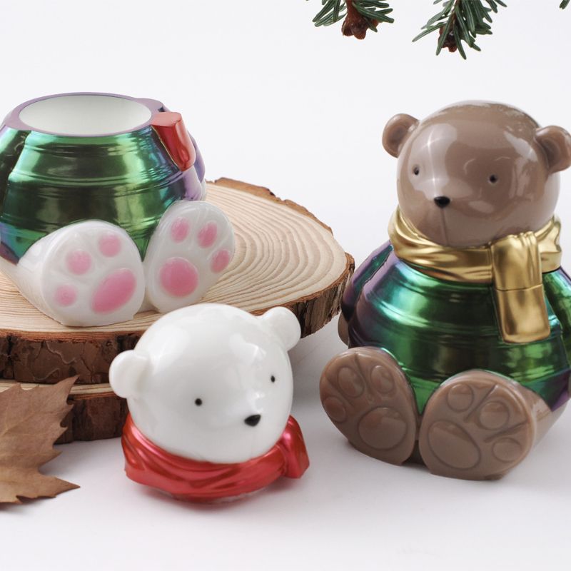 Scarf Bear Storage Jar Resin Mold