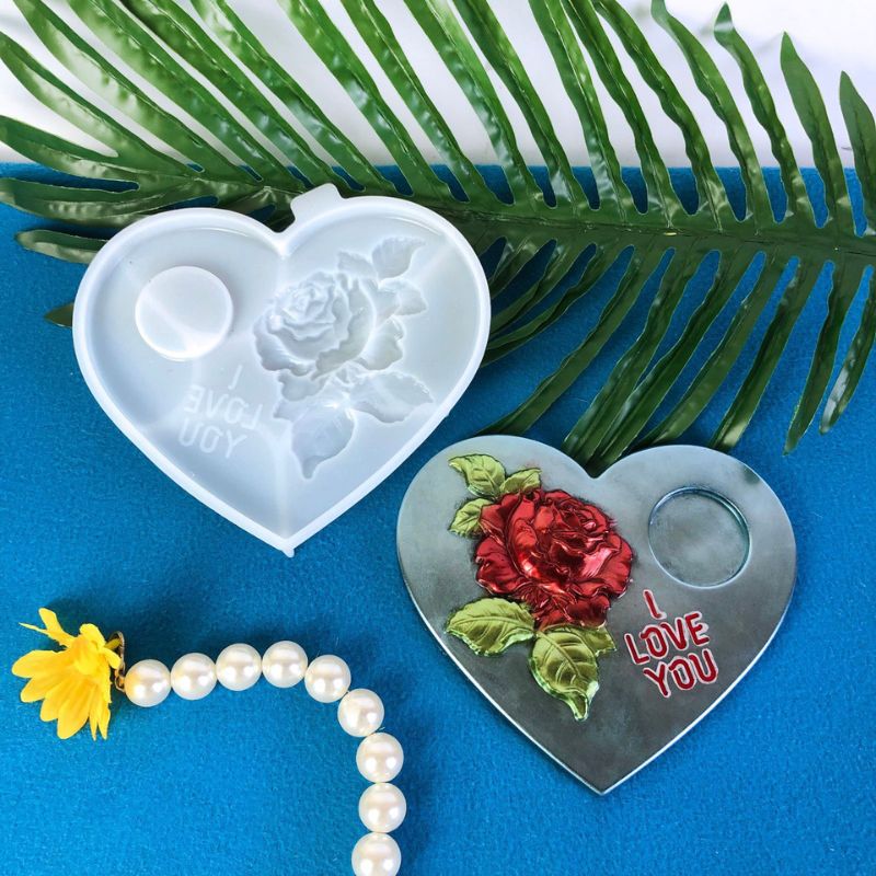 Rose Love Candle Holder Resin Mold