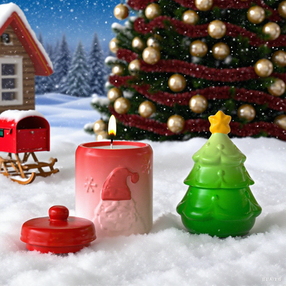 Santa Claus Christmas Tree Storage Jar Resin Molds