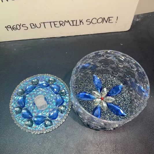 Handmade Diamond Large-Capacity Heart-Shaped Relief Storage Jar Resin Mold