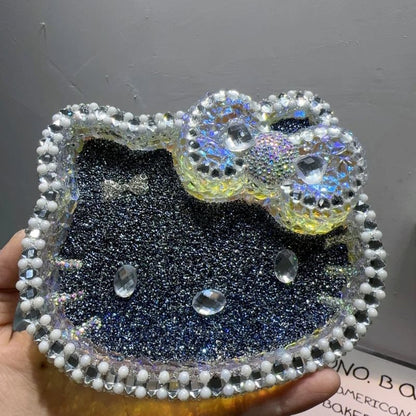 Handmade Diamond Large-size Hello Kitty Storage Dish Resin Mold