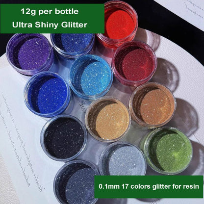 0.1mm 12 Colors Glitter for Resin