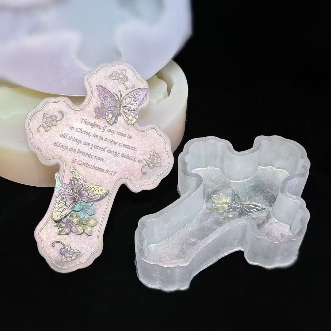 Handmade Large Vintage Cross Resin Moldss Storage Resin Mold