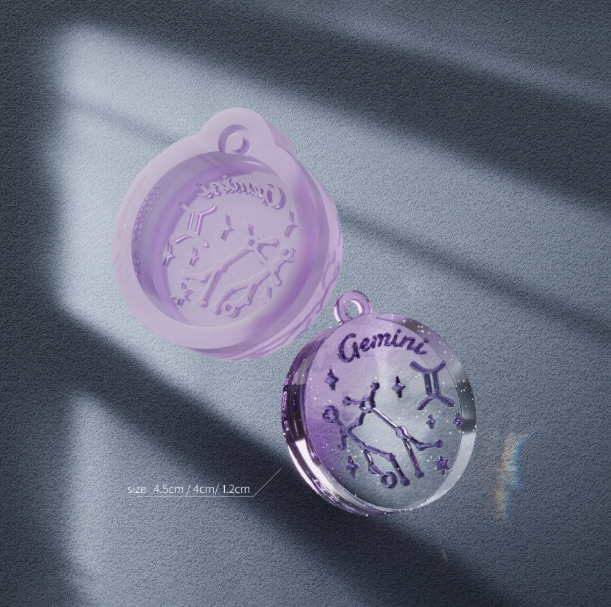 Handmade 12 Zodiac Necklace Pendant Resin Mold