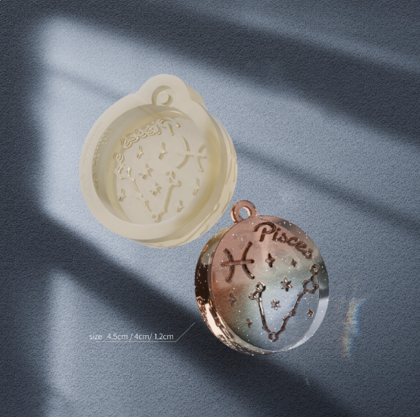 Handmade 12 Zodiac Necklace Pendant Resin Mold