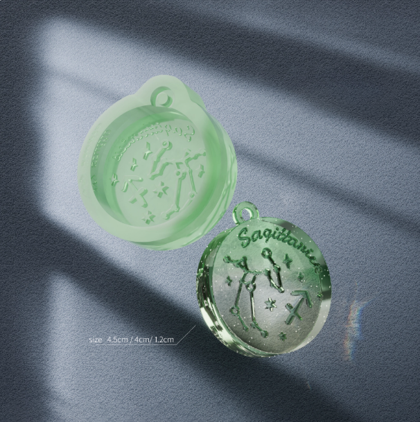 Handmade 12 Zodiac Necklace Pendant Resin Mold