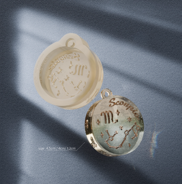Handmade 12 Zodiac Necklace Pendant Resin Mold
