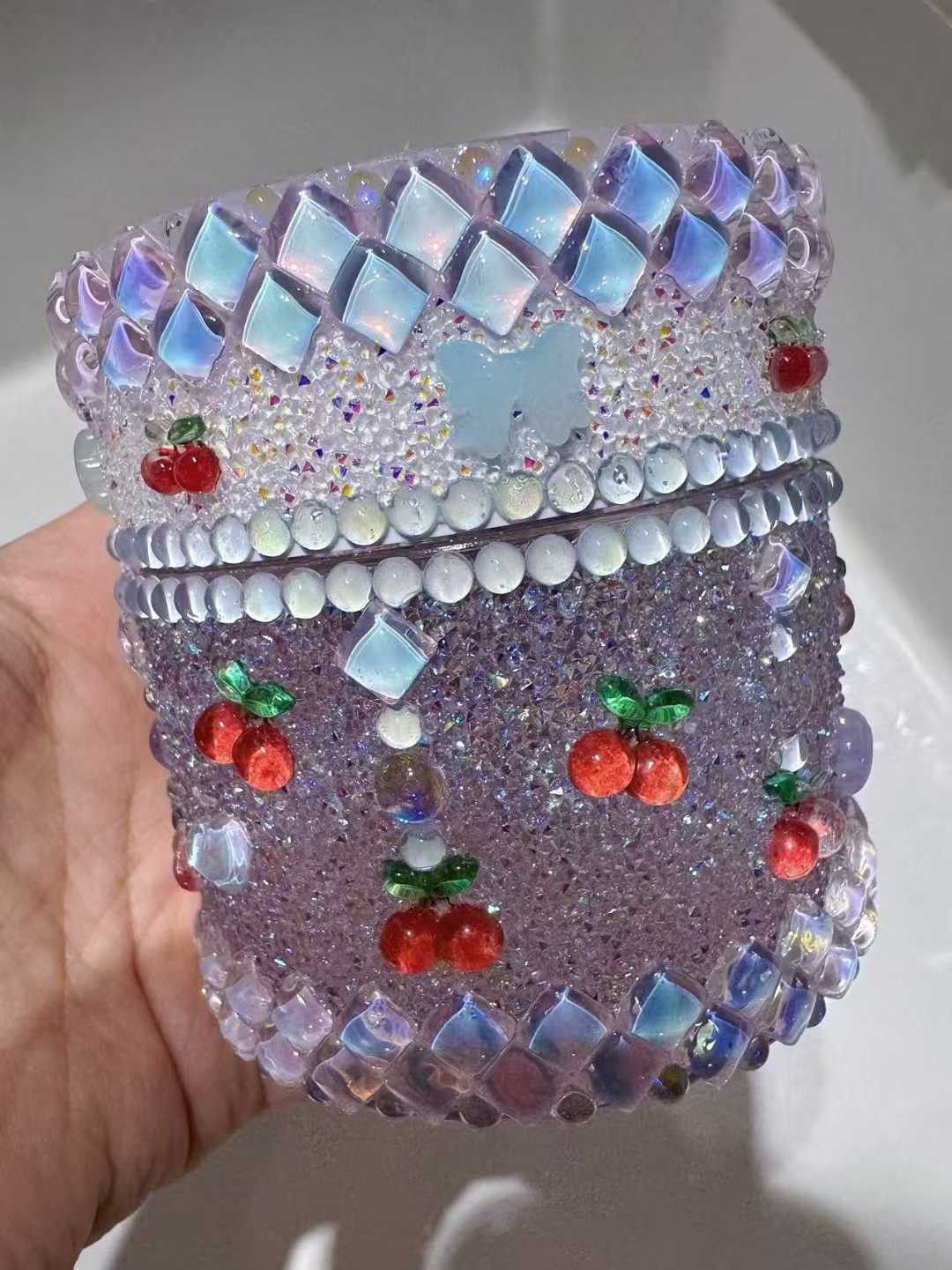 Handmade Diamond Cherry Storage Jar Resin Molds