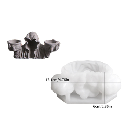 Black Witch Candle Holder Resin Mold