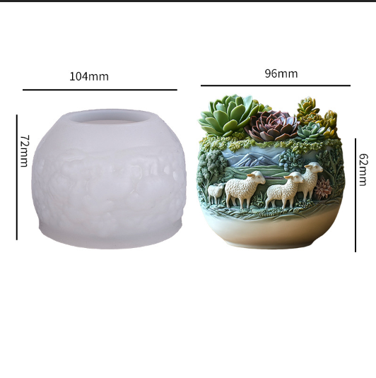 Sheep Storage Jar Resin Mold