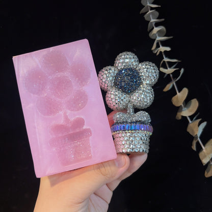 Handmade Diamond Potted Flower Decoration Resin Mold