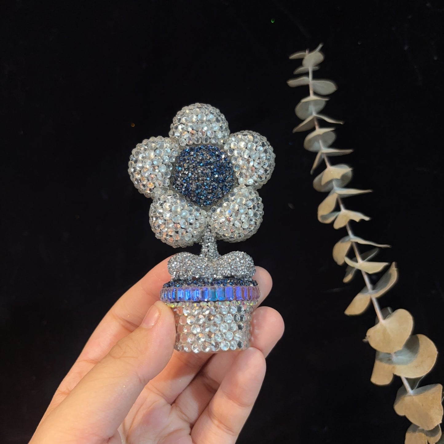 Handmade Diamond Potted Flower Decoration Resin Mold