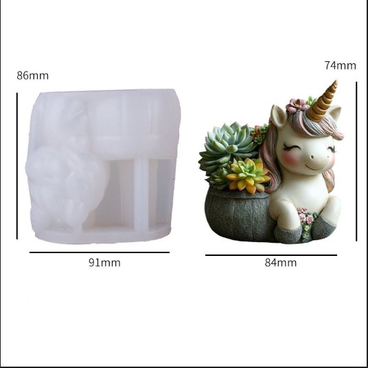 Unicorn Storage Jar Resin Mold