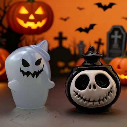 2pcs Cute Ghost Death Pumpkin Ornament Resin Molds